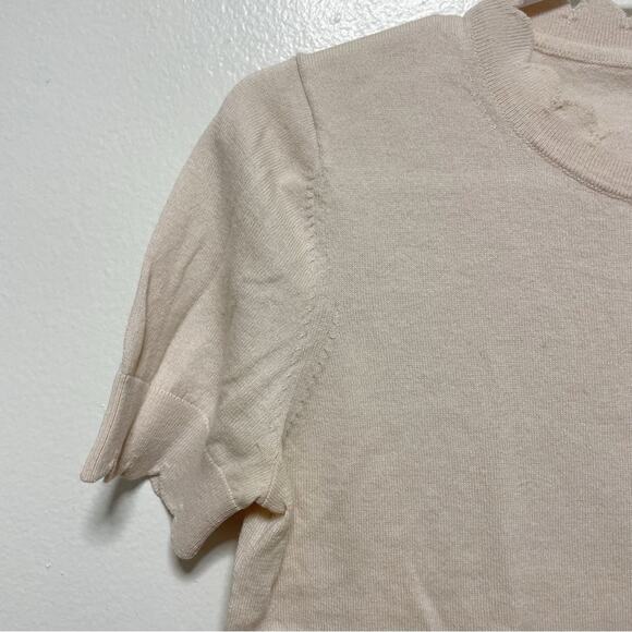 Kate Spade Light Pink Short Sleeved Scallop Detail Sweater - Picture 3 of 7
